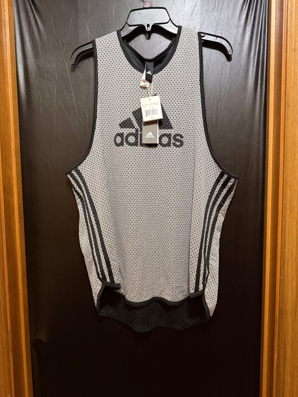 adidas originals Short Corner TK Grey Mesh Tank with Black Accents
